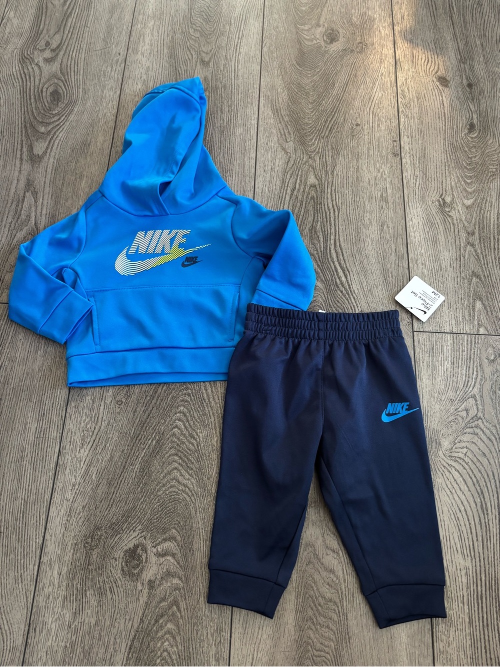 Nike Kids Blue Hoodie and Navy Joggers Set